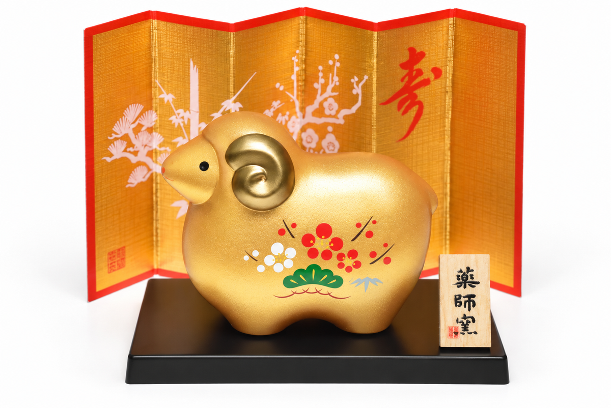 2027 Sheep Zodiac Figurine — Golden Ram (