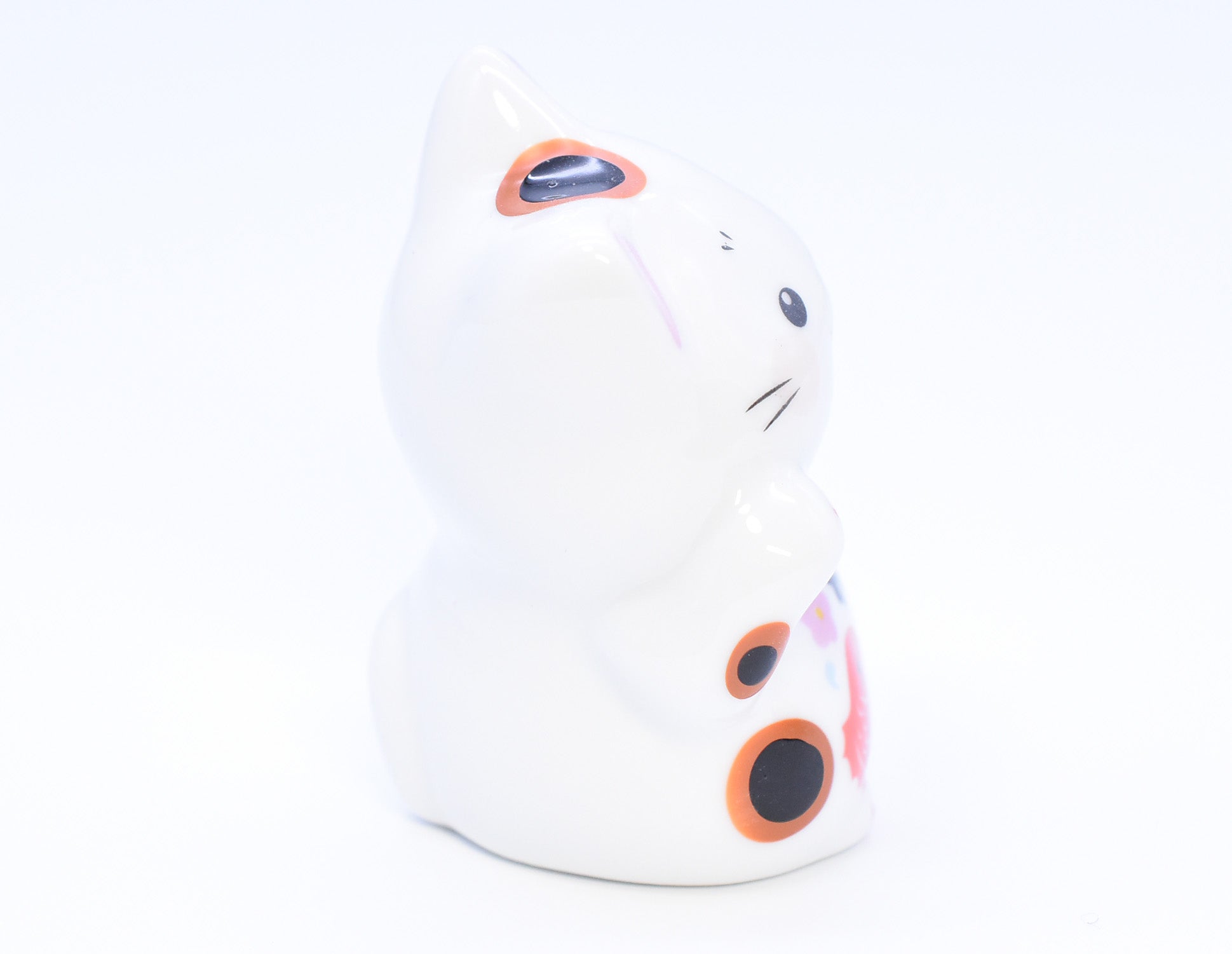Maneki Neko white color Sea bream and Mt.Fuji design Beckoning Cat Lucky cat for Good luck H6.0cm K5318
