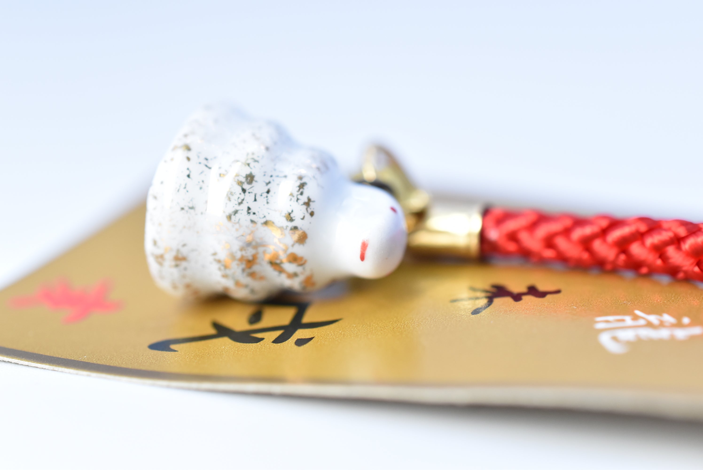 Japanese OMAMORI AMULET CHARM (Good luck/Money Luck Snake white) Strap type