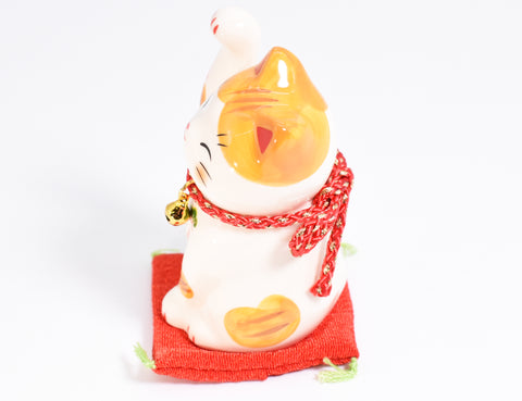Maneki Neko Gato acenando cor de ouro Gato da sorte para dar sorte um Swarovski H7.0cm K4530