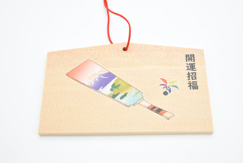 Ema japonés para la raqueta Hagoita "Good Luck" y diseño Mt.Fuji de Nara Japón
