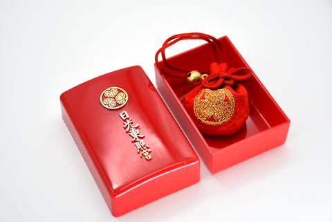 Japanese OMAMORI AMULET CHARM incense omamori Red with plastic box from Nikko Toshogu Shrine Japan - Omamori Charm Heritage Japan
