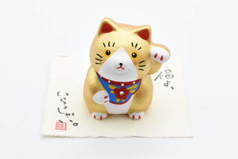 Maneki Neko Gold color Beckoning Cat Lucky cat for good luck one Swarovski H7.0cm K4530