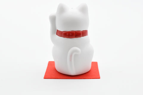 Maneki Neko White color Beckoning Cat Lucky cat for good luck H7.5cm TC-01