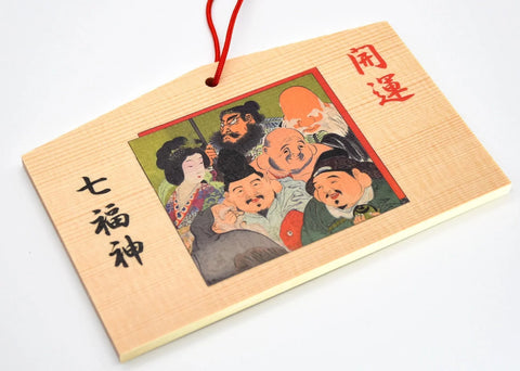 Japanese Ema for "Good Luck" Seven Lucky Gods from Nara Japan - Omamori Charm Heritage Japan