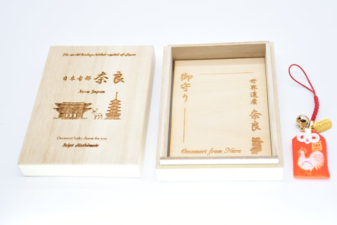 Japanese OMAMORI AMULET CHARM for Japanese Zodiac "Cock" red from Enshu Sigisan from Japan - Omamori Charm Heritage Japan