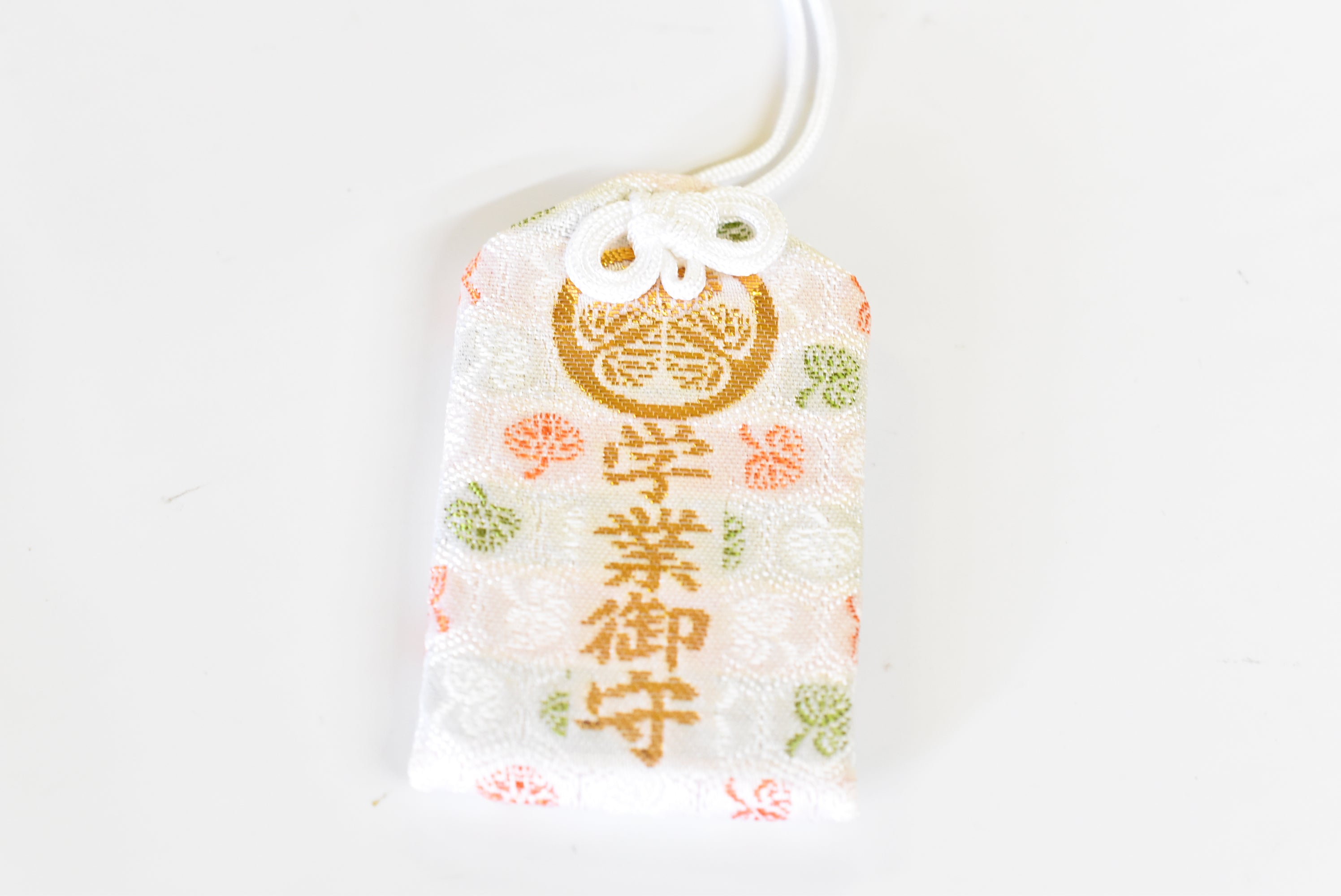 Study Success Omamori - Japanese Charm (White) from Zojoji Temple Tokyo Japan