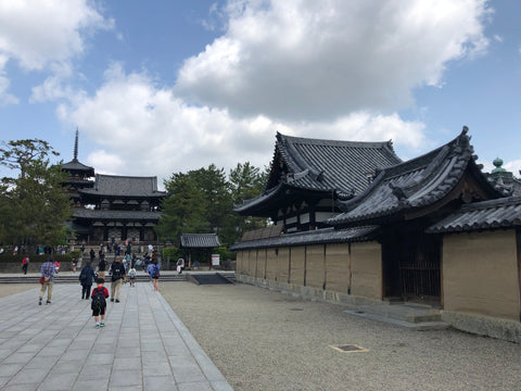 Japanese CHARM key chain pink Nara Trip with Nara Deer from Horyuji Temple Nara Japan World Heritage oldest wooden building in the world - Omamori Charm Heritage Japan