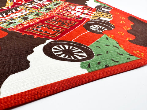 Kyoto Gion Matsuri Festival Red Furoshiki traditional Japanese wrapping cloths made in Japan