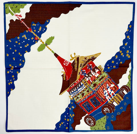 Kyoto Gion Matsuri Festival Blue Furoshiki panos de embrulho tradicionais japoneses feitos no Japão