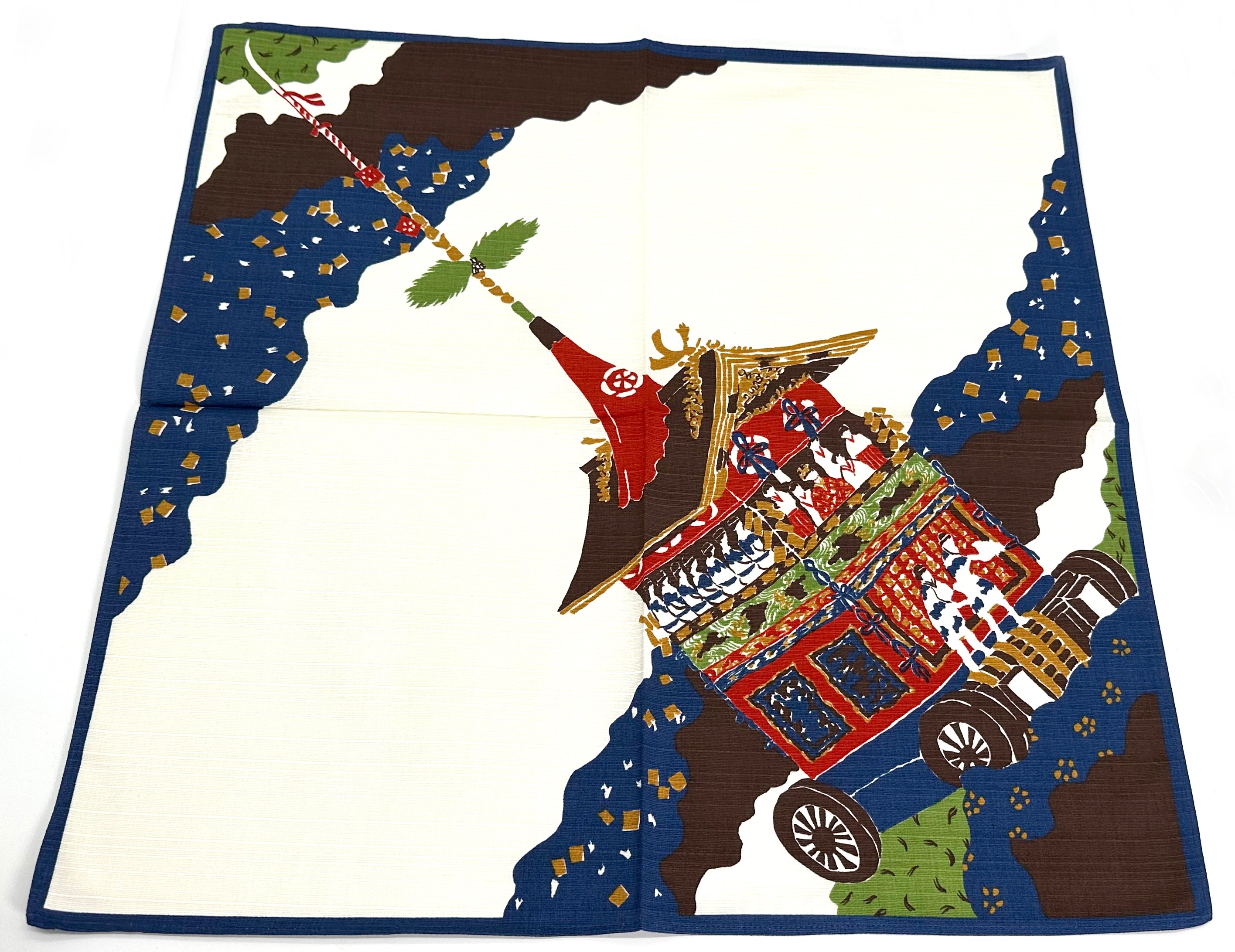 Kyoto Gion Matsuri Festival Blue Furoshiki traditional Japanese wrapping cloths made in Japan