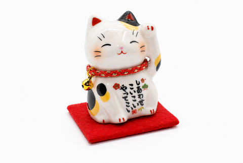 Maneki Neko Calico color Beckoning Cat Lucky cat for good luck H6.0cm 7531