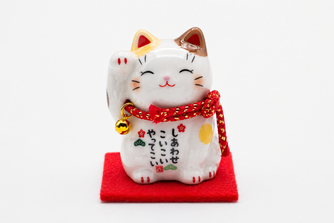 Maneki Neko Brown color Beckoning Cat Lucky cat for good luck H6.0cm 7532