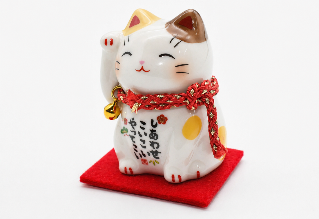 Maneki Neko Brown color Beckoning Cat Lucky cat for good luck H6.0cm 7532