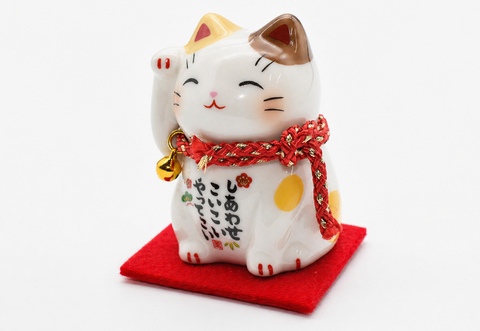 Maneki Neko Brown color Beckoning Cat Lucky cat for good luck H6.0cm 7532