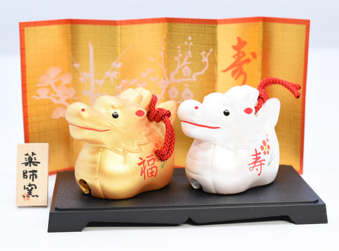 Happy Dragon /New Year Dragon gold and silver color set for good luck H4.5cm #69