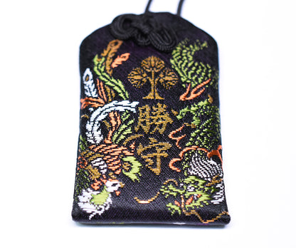 Japanese OMAMORI AMULET CHARM for (Victory dragon) black from Zenkoji Japan
