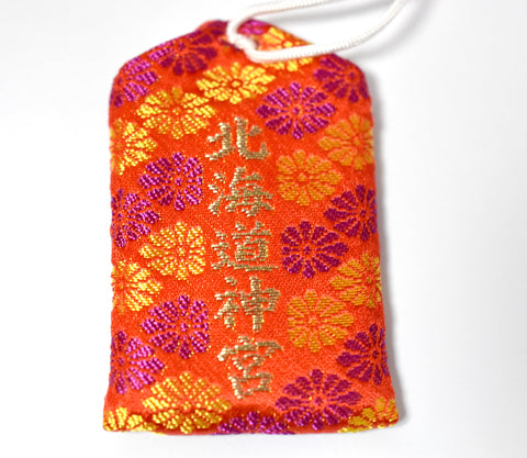 Japanese OMAMORI AMULET CHARM for "Health Protection" red from Hokkaido Jingu Japan