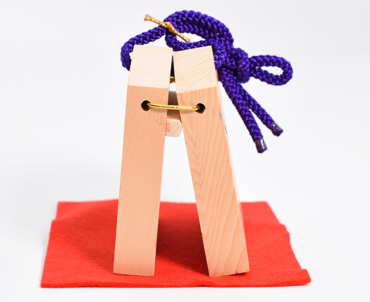 Castanet Amulet Shogi style Tiger and Osho design Victory/Good Luck lucky charm Japan Vintage