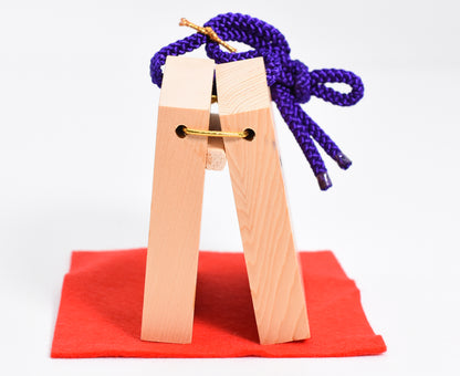 Castanet Amulet Shogi style Tiger and Osho design Victory/Good Luck lucky charm Japan Vintage