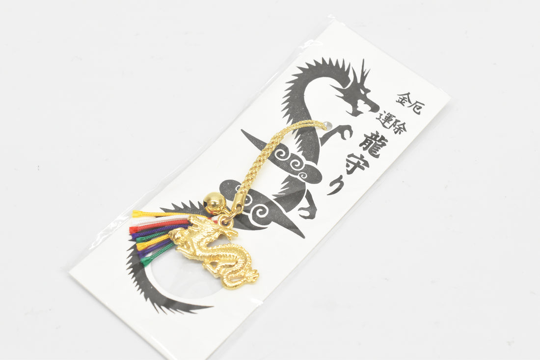 Japanese OMAMORI AMULET CHARM strap (Anti-Evil and Money Luck Dragon) from Japan