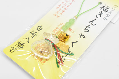 Pulseira japonesa OMAMORI AMULET CHARM "Múltiplos propósitos" pulseira verde de Shirasaki Hachimangu Japan