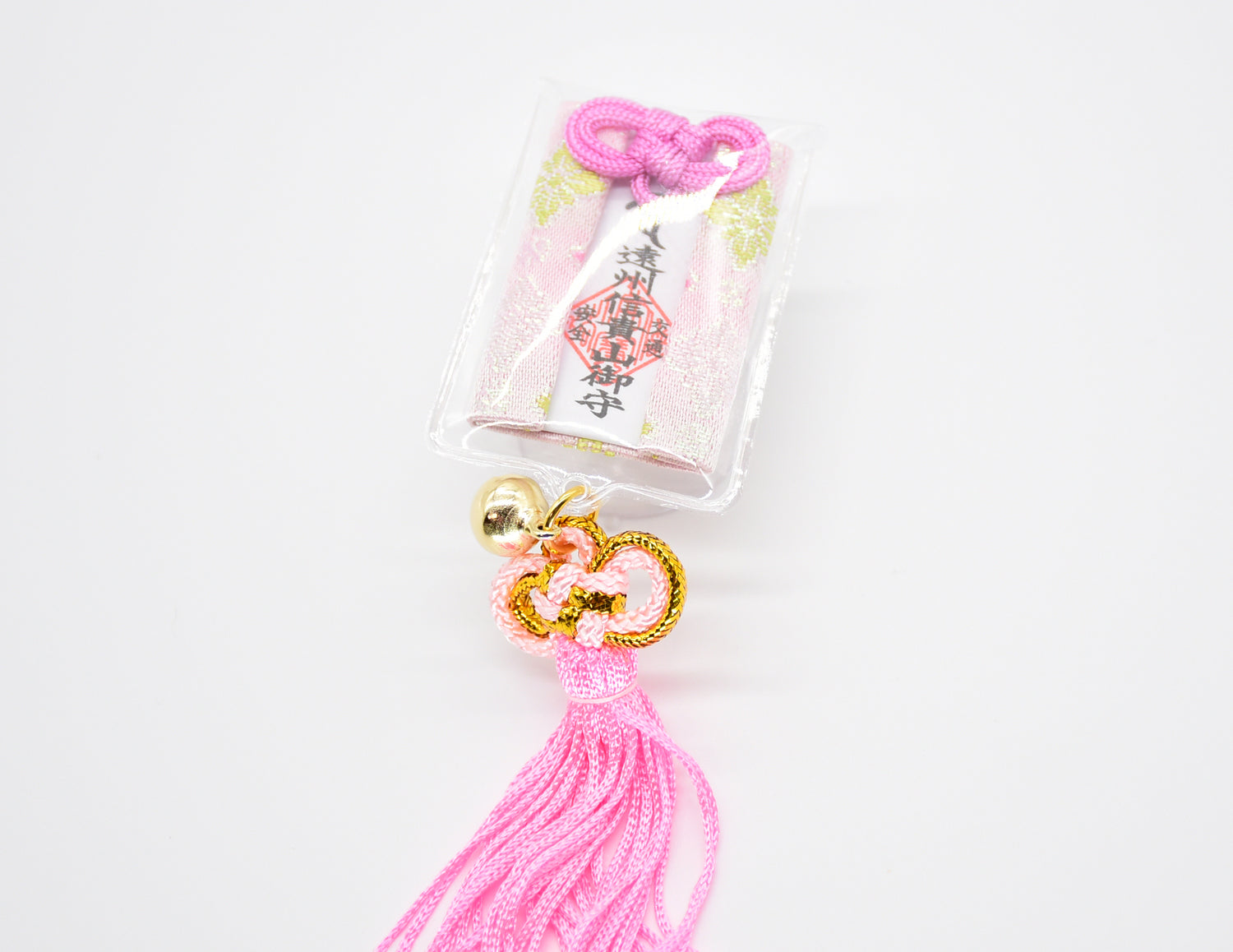 Japanese OMAMORI AMULET CHARM for "Driving Safety" Pink from Enshu Sigisan Bisyamon Ten  from Nara - Omamori Charm Heritage Japan