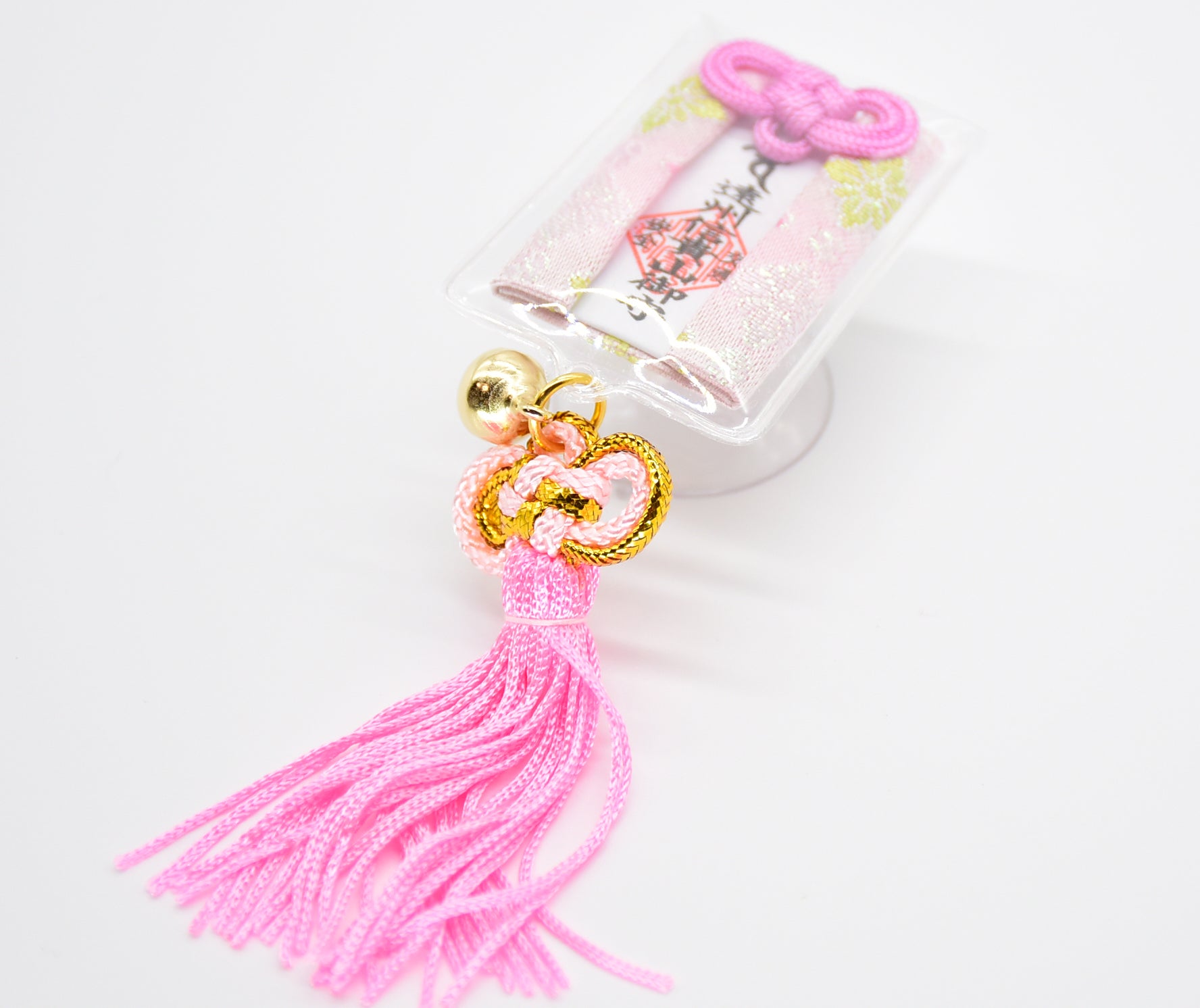 Japanese OMAMORI AMULET CHARM for "Driving Safety" Pink from Enshu Sigisan Bisyamon Ten  from Nara - Omamori Charm Heritage Japan