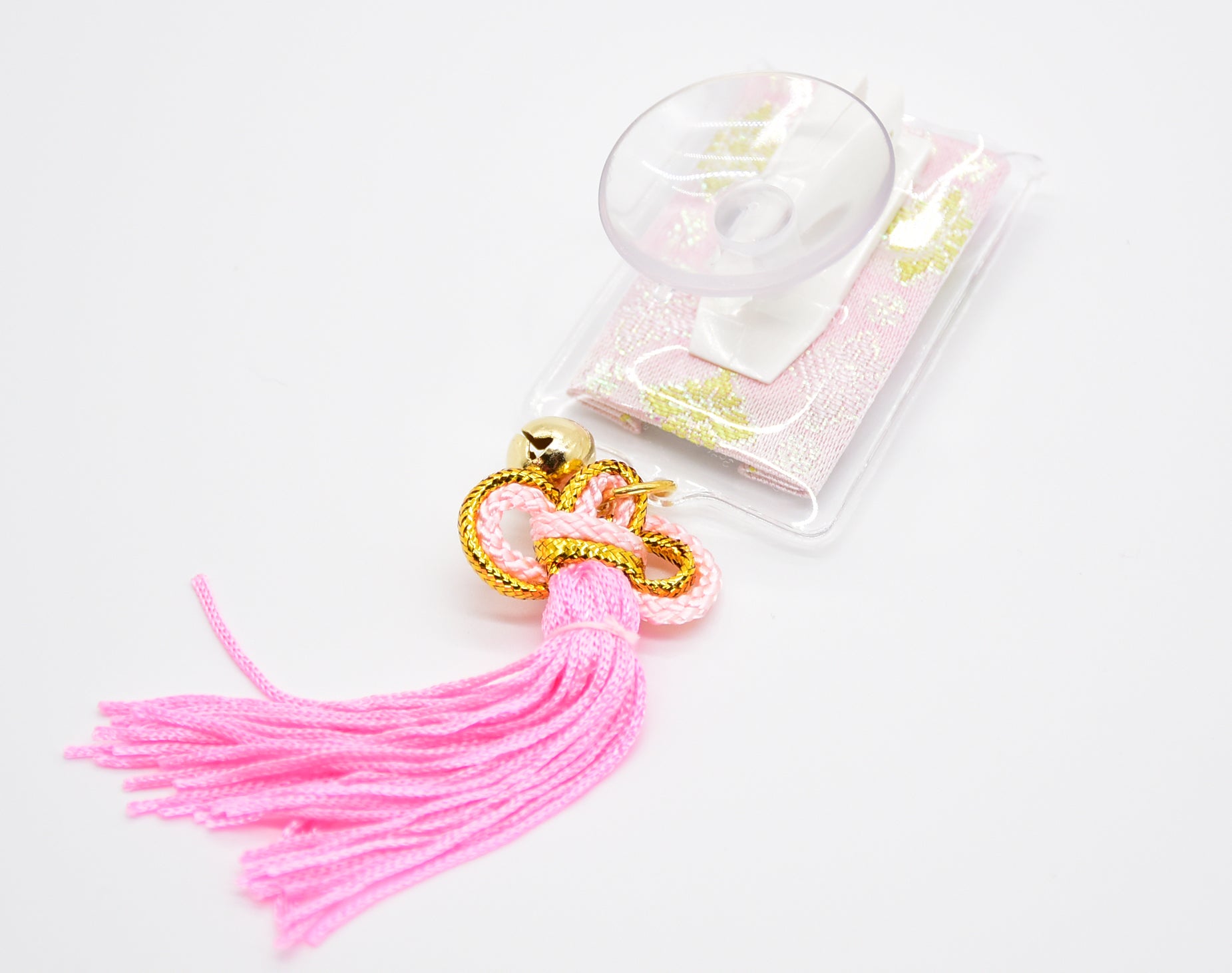 Japanese OMAMORI AMULET CHARM for "Driving Safety" Pink from Enshu Sigisan Bisyamon Ten  from Nara - Omamori Charm Heritage Japan