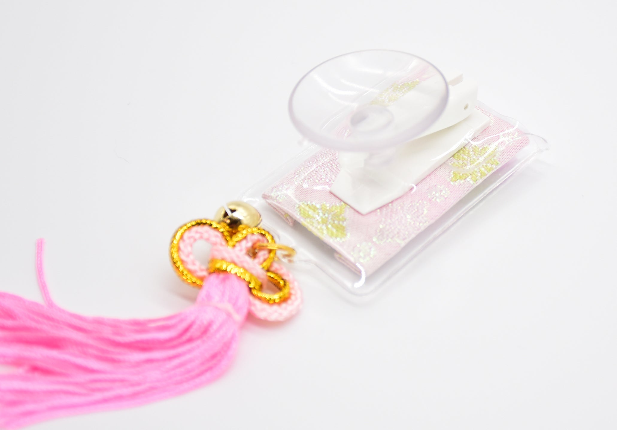 Japanese OMAMORI AMULET CHARM for "Driving Safety" Pink from Enshu Sigisan Bisyamon Ten  from Nara - Omamori Charm Heritage Japan