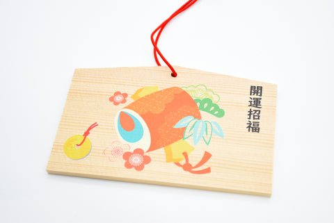Ema japonês para "Boa sorte" design de martelo mágico da Nara Japan