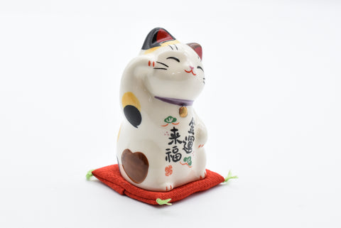 Maneki Neko White color Beckoning Cat Lucky cat for money luck H7.0cm 7743