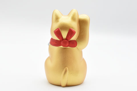 Maneki Neko Gold color Beckoning Cat Lucky cat for good luck H13.5cm K6101