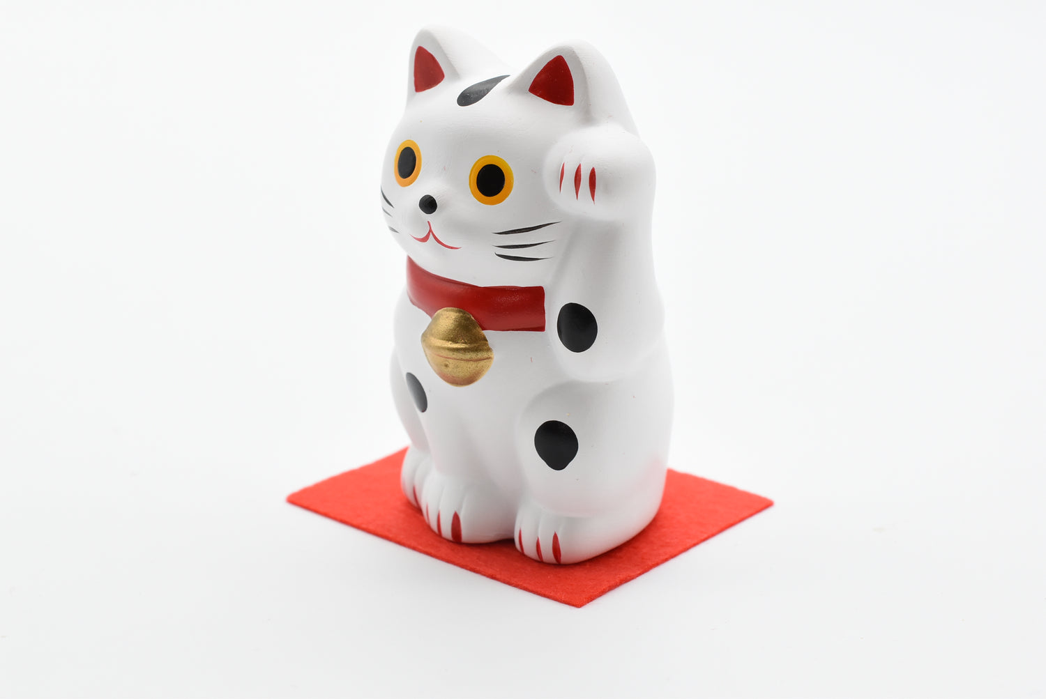 Maneki Neko White color Beckoning Cat Lucky cat for good luck H7.5cm TC-01