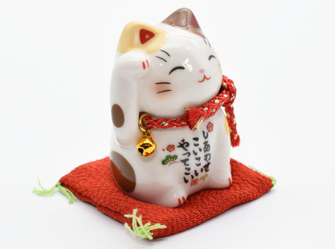 Maneki Neko Brown color Beckoning Cat Lucky cat for good luck H6.0cm 7532