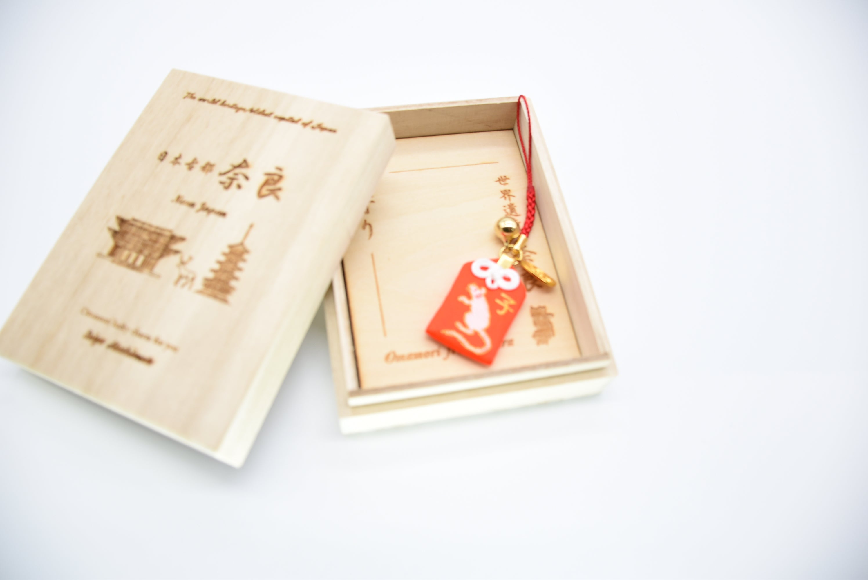Japanese OMAMORI AMULET CHARM for Japanese Zodiac "Mouse" red from Enshu Sigisan from Japan - Omamori Charm Heritage Japan