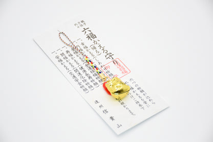 Japanese OMAMORI AMULET CHARM for "6 kinds of lucks" gold color frog from Enshu Sigisan Bisyamon Ten - Omamori Charm Heritage Japan