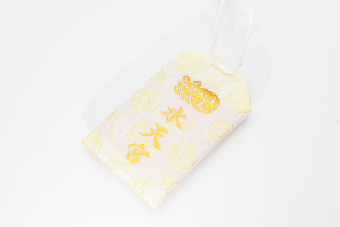 Japanese OMAMORI AMULET CHARM "Standard" white gold from Suitengu Japan