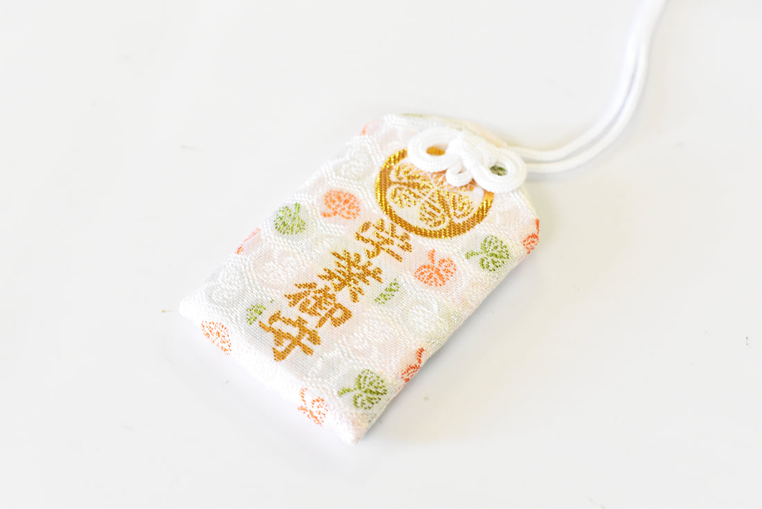 Japonês OMAMORI AMULET CHARM "Study Improvement" branco de Zojoji Japão
