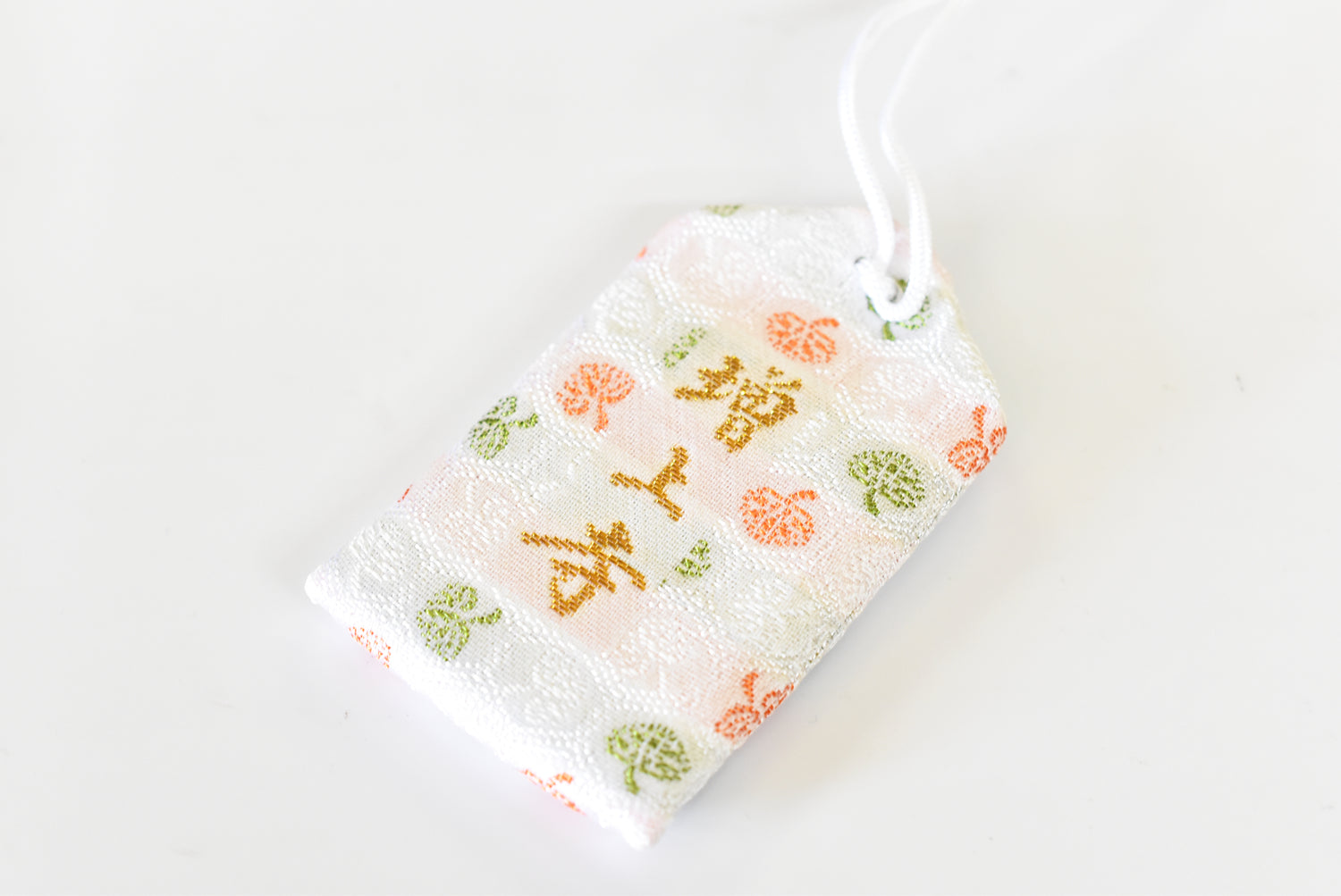 CHARM AMULETO japonés OMAMORI "Study Improvement" blanco de Zojoji Japón