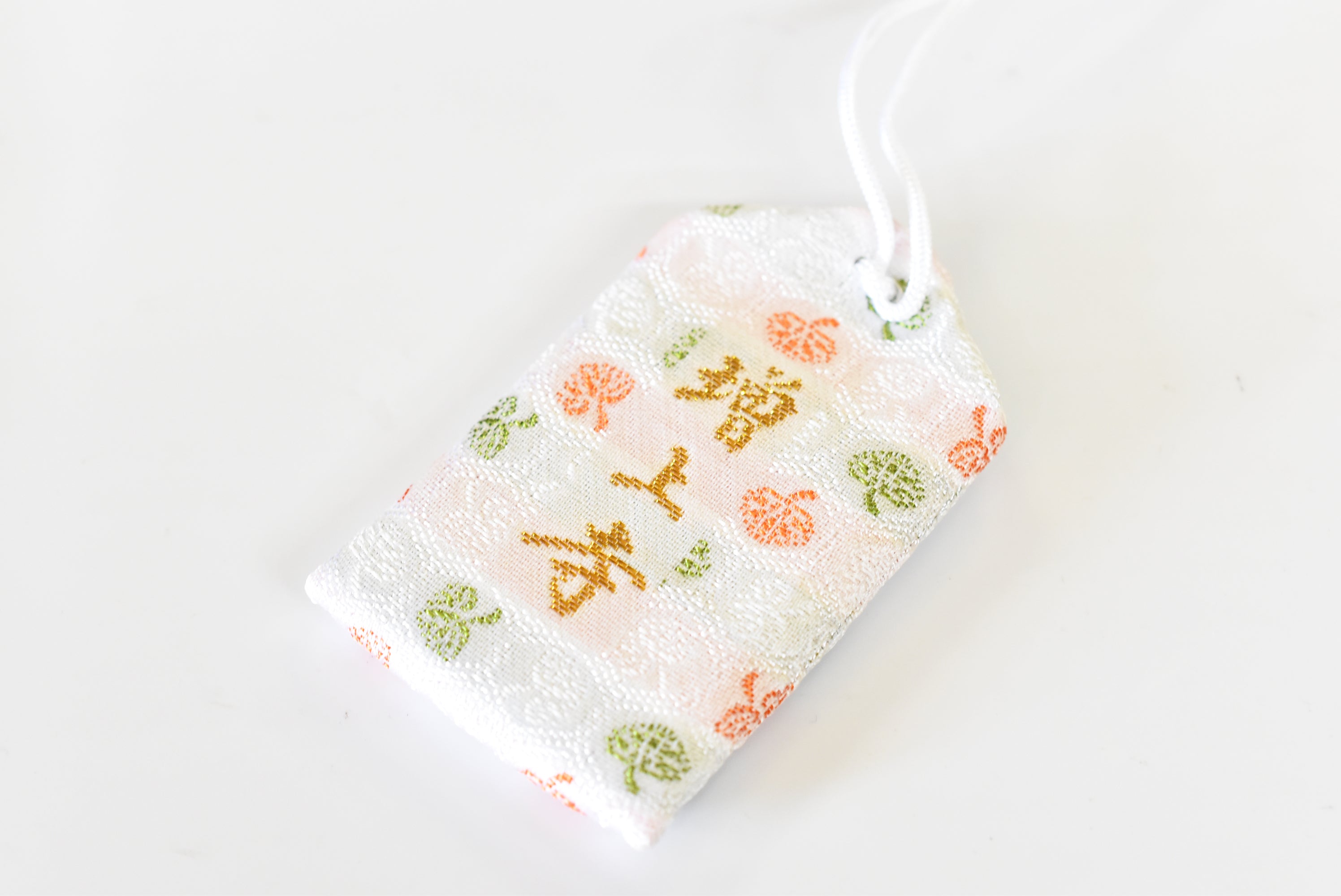 CHARM AMULETO japonés OMAMORI "Study Improvement" blanco de Zojoji Japón