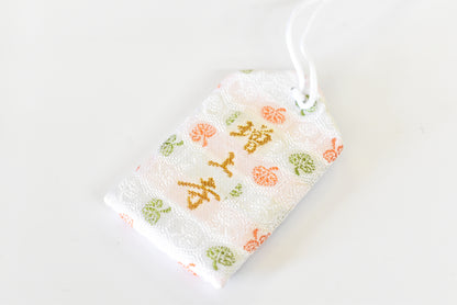 CHARM AMULETO japonés OMAMORI "Study Improvement" blanco de Zojoji Japón