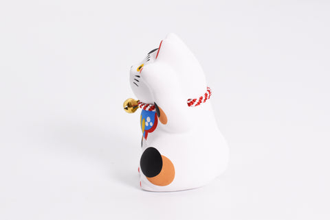 Maneki Neko color blanco Gato que hace señas Gato de la suerte para la buena suerte H7.0cm K4509