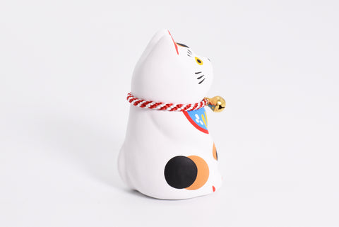 Maneki Neko colore bianco Gatto che fa cenno Gatto portafortuna H7.0cm K4509