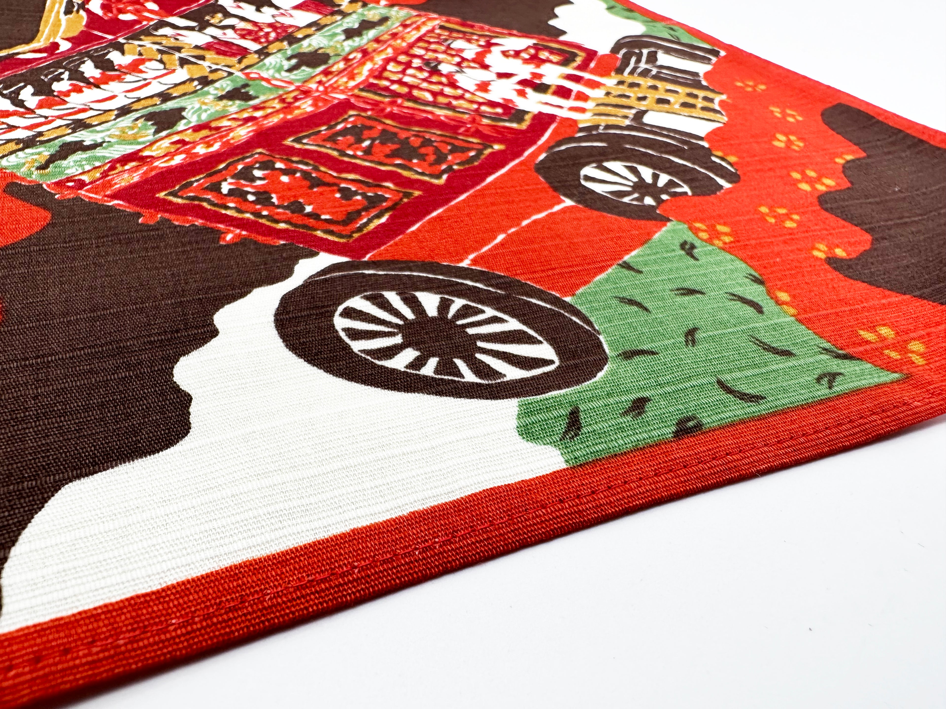 Kyoto Gion Matsuri Festival Red Furoshiki traditional Japanese wrapping cloths made in Japan