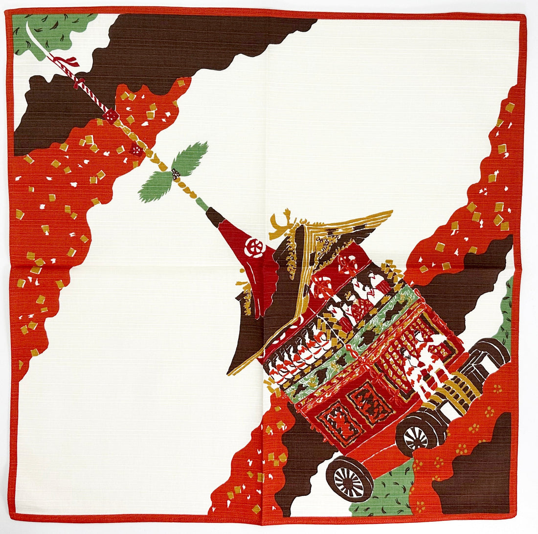 Kyoto Gion Matsuri Festival Red Furoshiki traditional Japanese wrapping cloths made in Japan
