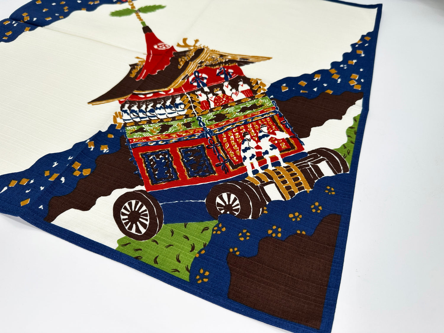 Kyoto Gion Matsuri Festival Blue Furoshiki traditional Japanese wrapping cloths made in Japan