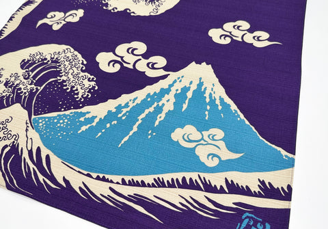 Mt. Fuji e Great wave design azul Furoshiki panos de embrulho tradicionais japoneses feitos no Japão